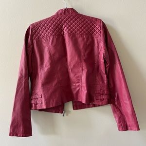 New York and Company Red Faux Leather Jacket